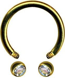 PIERCINGO HUFEISEN ZIRKONIA KRISTALL EDELSTAHL LIPPE INTIM OHR BRUST SEPTUM NASE - Picture 1 of 6