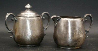 Azúcar vintage WM Rogers & Son plateado con tapa y crema 103 104 Foto 1 de 4