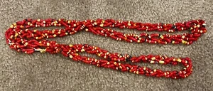 Multi-strand Coral and Yellow Beaded Necklace 22" - Picture 1 of 5