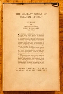 1926 1st HC; The Military Genius of Abraham Lincoln by Colin R. Ballard; Oxford - Bild 1 von 11