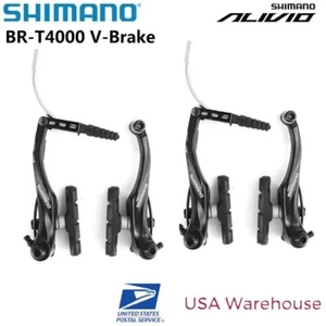 New Shimano Alivio BR-T4000 V-Brakes Caliper Front+Rear Set Black MTB Bike - Picture 1 of 8