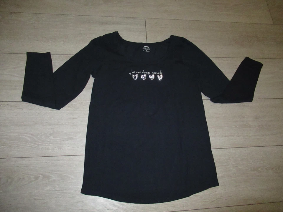 T-shirt manches de grossesse maternité bleu marine annonce boy Taille S Kiabi - Photo 1/4