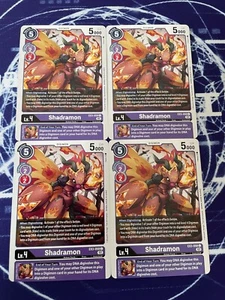 x4 Shadramon EX3-058 C Playset Digimon TCG Draconic Roar - Picture 1 of 1