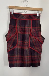 Anthropologie Plaid Skirt Size 0 New With Tags - Picture 1 of 4