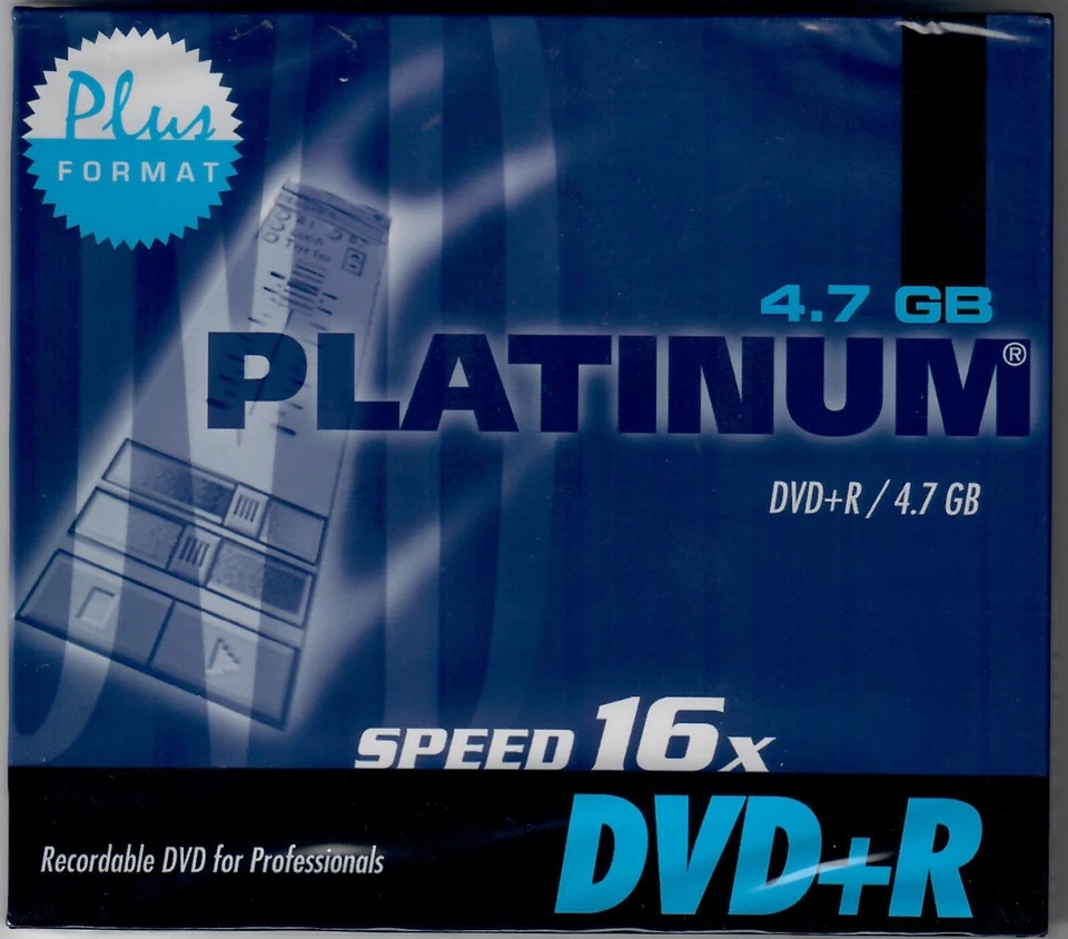 Platinum - DVD+R - Jewel Case - 4,7GB/120min - 1-16x - NEU/OVP! - Bild 1 von 2
