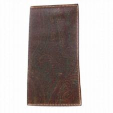 Etro Wallet Paisley Pattern Calf Leather Brown BM Used