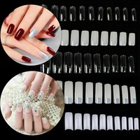 500pcs Natural White Clear False Full Size Acrylic UV Gel Nail Art Tips Tools