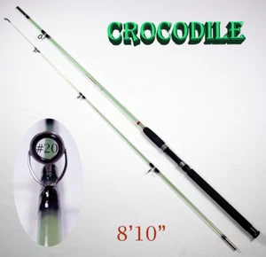 CROCODILE E-20 MH 2.7m(8'10") transparent Solid Fiberglass Fishing Rod~2 section - Picture 1 of 7