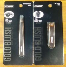 2x Conair Gold Blush Nail Clippers & Slanted Tweezers Solid Bundle 82012 82007 