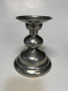 Handmade Pewter Candle Holder Weighted Bottom Marked Norway 5 3/4” Tall READ - Picture 1 of 9