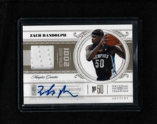 Zach Randolph 2011-12 National Treasures CENTURY Jersey Auto #/99 Grizzlies SP