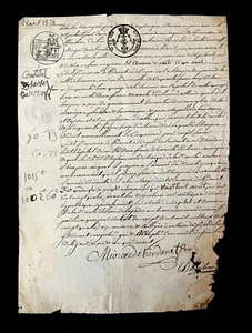 1824 SIGNED AND WATERMARKED MANUSCRIPT - Picture 1 of 5