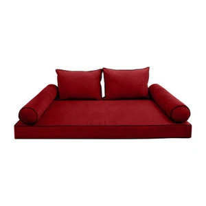 Style V1 TwinXL Contrast Velvet Indoor Daybed Mattress Pillow Complete Set AD369 - Picture 1 of 12