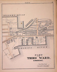 1873 carte plaque CHARLES & MILLERS RIVER - B & L RAILROAD TRIARD, CAMBRIDGE, MA 14x17