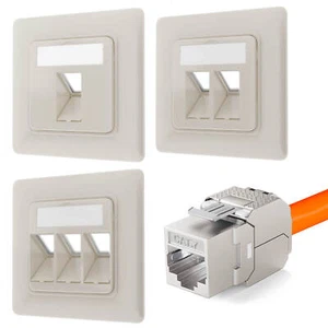 CAT 7 6a Netzwerkdose Unterputz Datendose Anschlussdose LAN DSL Dose 1 2 3-Port - Bild 1 von 78