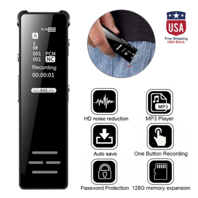 Voice Activated Dictaphone 30 hours Mini Digital Sound Audio Recorder MP3 Player - Image 1 of 4