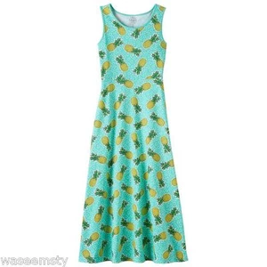 SO Strappy Maxi Long Colorful Pinapple Fruit Heart Summer Print Dress Girls 12 - Picture 1 of 11