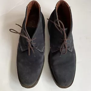 Stivaletti Johnston & Murphy Chukka blu navy scamosciati pelle di pecora uomo taglia 9 - Foto 1 di 10