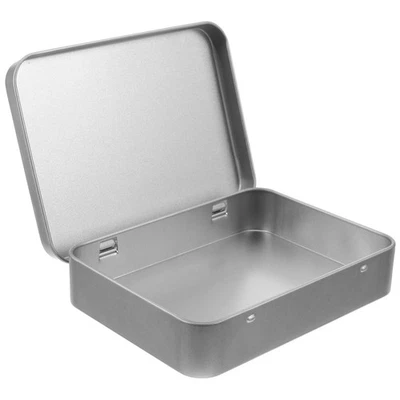  Scatola Latta Rettangolare Contenitori in Stagno Scatole Di Coperchio - Immagine 1 di 4