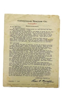 Caterpillar Tractor Hitler Nazi Peoria Employees Bulletin Sept 7 1944 Ephemera - Picture 1 of 3