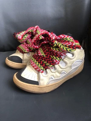 Lanvin Beige Leather Women's Curb Sneakers Size 36 Made in 🇵🇹 - Image 1 of 4