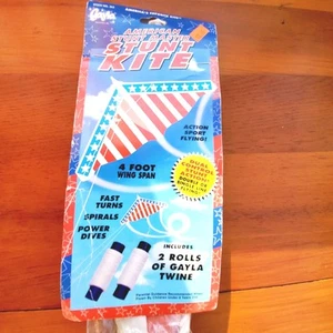 Vintage Gayla Master Stuntdrachen #363 48x31" AMERIKANISCHE FLAGGE 2 Garnrollen USA NEU - Bild 1 von 4
