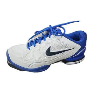 Women's Nike Zoom Courtlite 3 Platinum White Black Blue Tennis 487996-001 sz 8 M - Picture 1 of 11