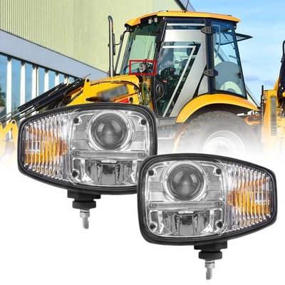 E9 Pair LED Headlights RHD OEM 70050193 For Volvo JCB Loader L50C,L50B,530,1000 - Image 1 of 4