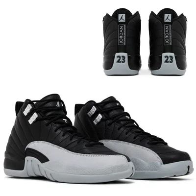 Nike Air Jordan 12 Retro (GS) Zapatos Negro Gris Lobo 153265-010 Multi Tallas NUEVO Foto 1 de 4