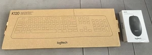 Logitech Keyboard Mouse K120 USB wired corded B100 USB mouse - brand new - Picture 1 of 1