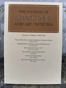 The Journal of Aesthetics and Art Form: Vol 61, No. 2 - Spring 2003 - Imagen 1 de 3