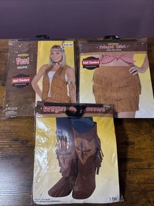 Women's Western Fringe Vest, Skirt, And Boot Covers Halloween  Adult Standard - Picture 1 of 6