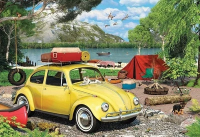 VW Beetle Type 1 Collectible Tin Camping Motive 550 Piece Puzzle - Image 1 of 3
