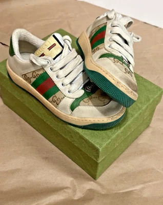 Gucci SCREENER Shoes Kids size 31/US13 W Box & Dust Bag & doc of Auth Included - Image 1 of 4