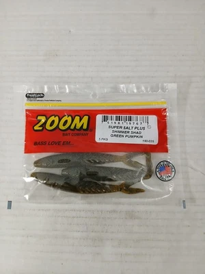Zoom Shimmer Shad Green Pumpkin 5pk Soft Plastic Swimbait - Image 1 of 2