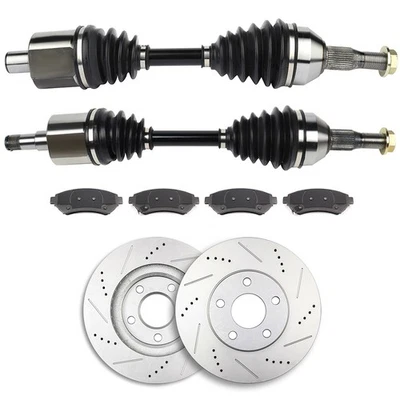 For Chevrolet Impala Monte Carlo 3.4L 3.8L Front CV Axle Brake Pads&Rotors - Image 1 of 4