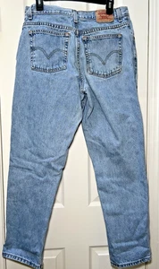 Vintage anni 90? Jeans donna Levis 550 taglia 14 M vita alta rilassato affusolato mamma sbiadito - Foto 1 di 16