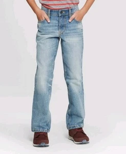 Boys' Size 4 Stretch Straight Fit Jeans - Cat & Jack Light Blue - Picture 1 of 3