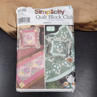 Simplicity Quilt Block Club 9599 Pattern St. Patrick's Day Easter Sunday UNCUT - Image 1 of 4