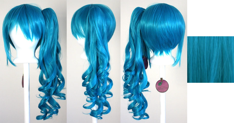 23'' Curly Pony Tail Clip Peacock Blue Cosplay Wig Clip Only NEW - Image 1 of 1