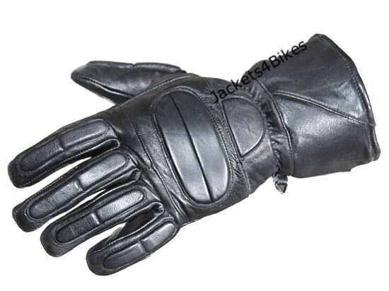Men’s Winter Gauntlet Motorcycle Gloves, 100% Natural Sheep Leather Thinsulate - Image 1 of 4
