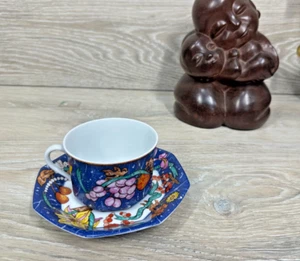 Hermes "Marqueterie" Pierres Dures d'Orient Et d'Occident Tea Cup & Saucer NWOB - Picture 1 of 5