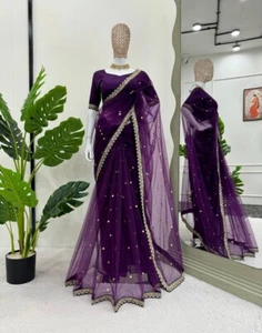 New Launching Soft Net Saree With Blouse For Wedding And Party Wear - Imagen 1 de 10
