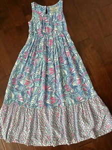 Lilly Pulitzer For Target 20th Anniversary MY FANS Maxi Dress Girls Small - Picture 1 of 8
