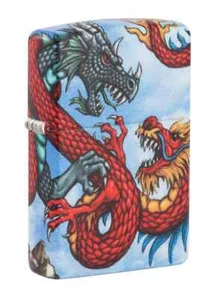 Zippo Lighter Fighting Dragon 60005658 Windproof Lighter Gas - Picture 1 of 6