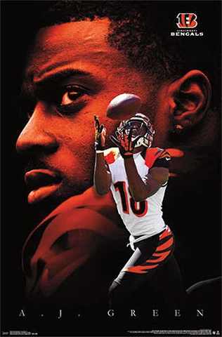 2013 AJ GREEN POSTER NFL FOOTBALL CINCINNATI BENGALS NEW 22x34 FREE SHIPPING Cover