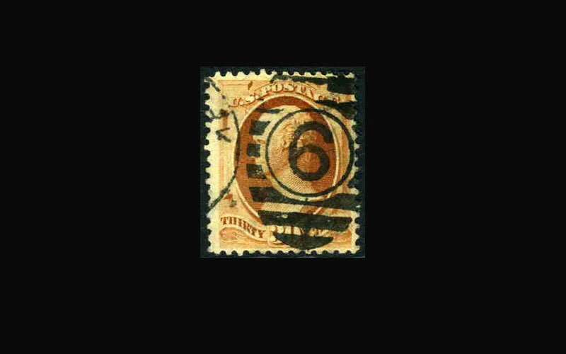 US Stamp Used, F/VF S#217- Neat Duplex number 6 in circle cancel - Image 1 of 1