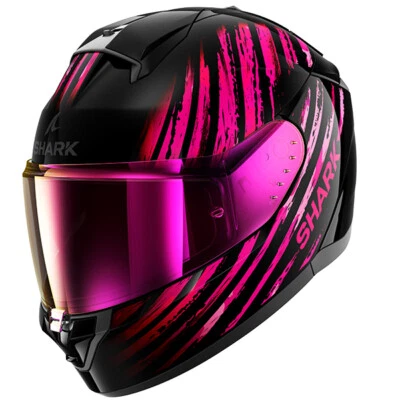 Shark Ridill 2 Assya Ladies Motorcycle Motorbike Full Face Helmet Black Pink KVV - Image 1 of 4