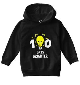 100 Days Brighter - Lightbulb Bright Student School Toddler/Youth Hoodie - Picture 1 of 12