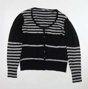 Debenhams Women's Black Striped Cardigan Size 18 - Picture 1 of 12